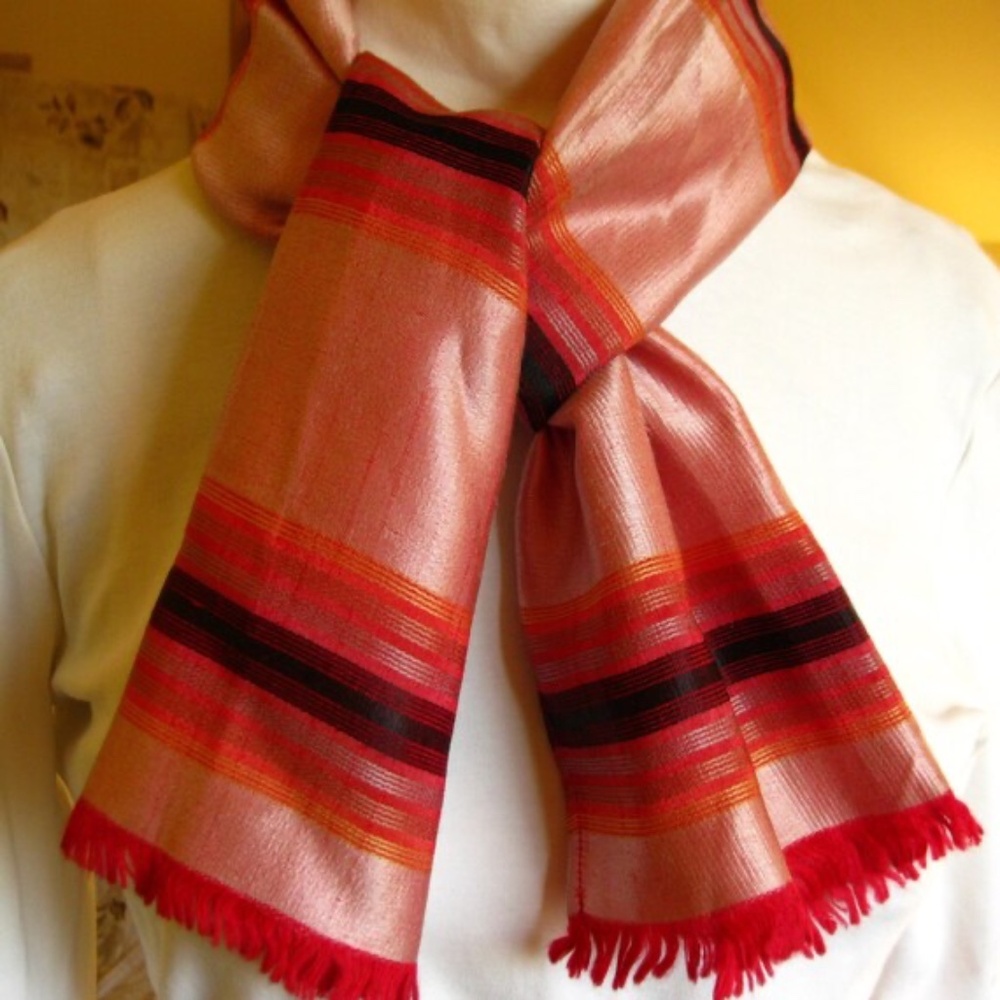🍁 3 for $25 / 1980's Vintage Scarf, Satiny Pink